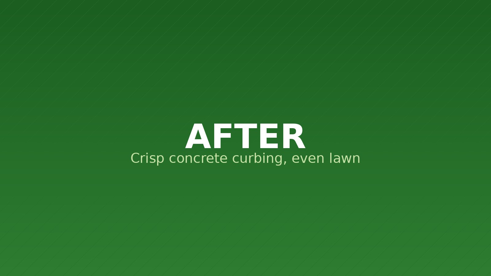 Crisp concrete curbing and a freshly edged green lawn by Easton's Lawn Care