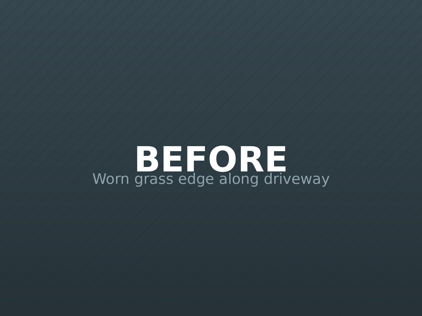 Jacksonville yard before curbing install: worn grass edge along driveway